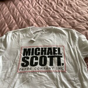 White Short Sleeve Tee with Bold Text